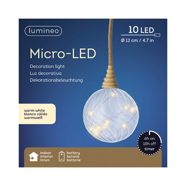 Micro LED gomb pamut kotellel 12 cm 10 LED 2
